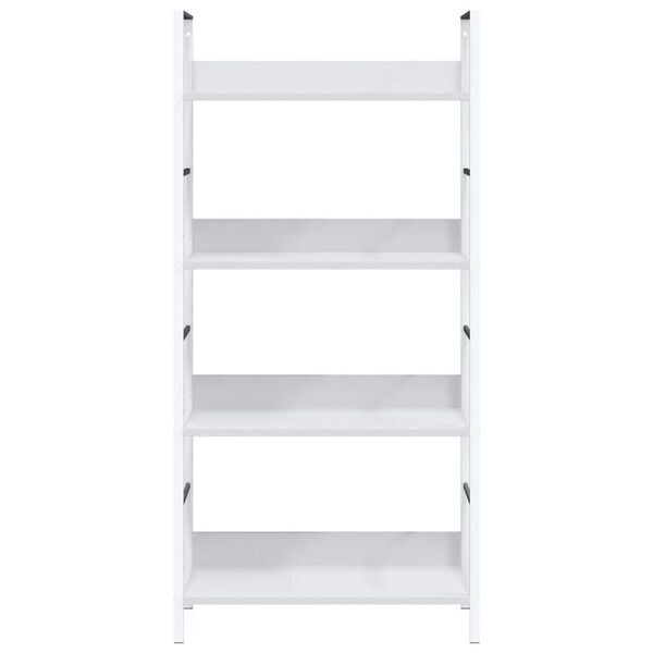 vidaXL 4段 ブックシェルフ ホワイト60x27.6x124.5cm エンジニアリングウッド