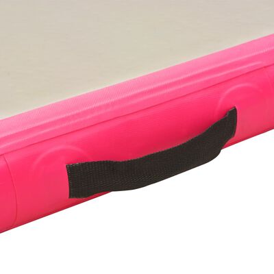 vidaXL エア体操マット ポンプ付き 500x100x10cm PVC製 ピンク
