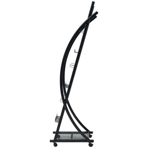 vidaXL マガジンラック 40x32x131cm ブラック A4