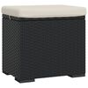 vidaXL クッション付きガーデンフットスツール 40 x 30 x 40 cm 1席あたり110kg ブラック ポリラタン