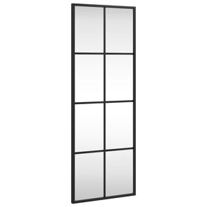 vidaXL ウォールミラー ブラック 30x80 cm 長方形 アイアン