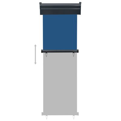 vidaXL バルコニー用 サイドオーニング 65x250cm ブルー