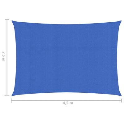 vidaXL サンシェードセイル 160g/m² ブルー 2.5x4.5m 高密度ポリエチレン