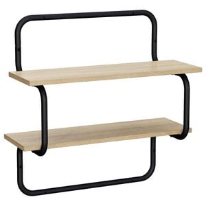 vidaXL 2段ウォールシェルフ ソノマオーク 40 x 24.5 x 61 cm