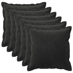 vidaXL クッションカバー 枕で HOUTEN 6 個 ブラック ベルベット