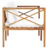 vidaXL ガーデンベンチ クリームクッション付き チーク無垢材