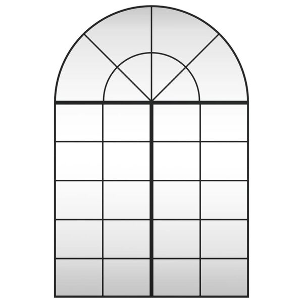 vidaXL ウォールミラー ブラック 100x150cm アーチアイアン