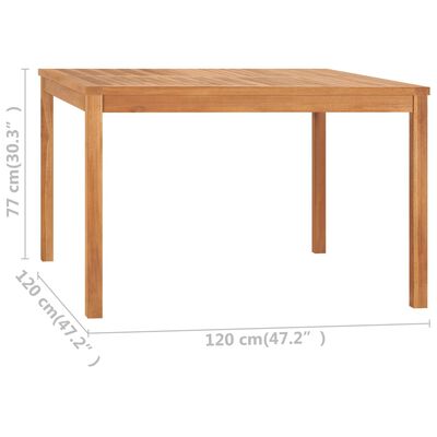 vidaXL ガーデンダイニングテーブル 120x120x77cm チーク無垢材