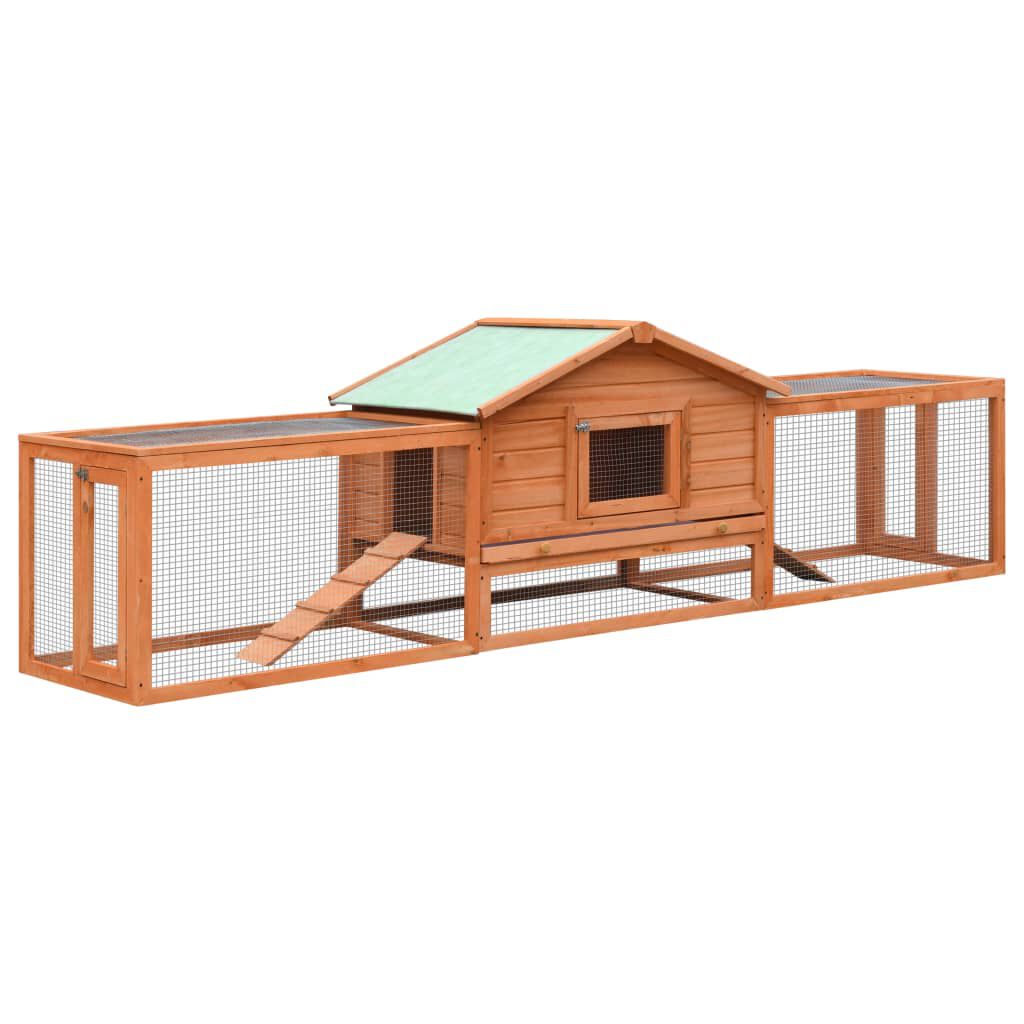 vidaXL うさぎ小屋 マツ＆モミ無垢材 310x70x87 cm | vidaXL.jp
