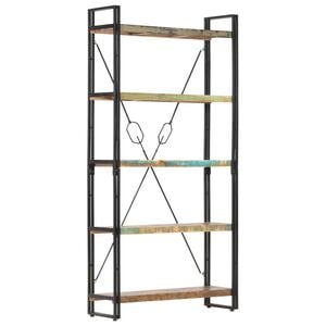 vidaXL 5段 書棚 90x30x180cm 無垢の再生木材