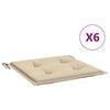 vidaXL ガーデンチェアクッション 6点 ベージュ 50x50x4cm オックスフォードファブリック