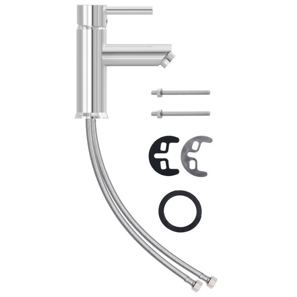 vidaXL バスルーム用蛇口 クロム仕上げ 130 x 176 mm