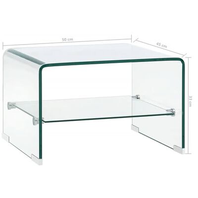 vidaXL コーヒーテーブル 透明 50x45x33cm 強化ガラス製