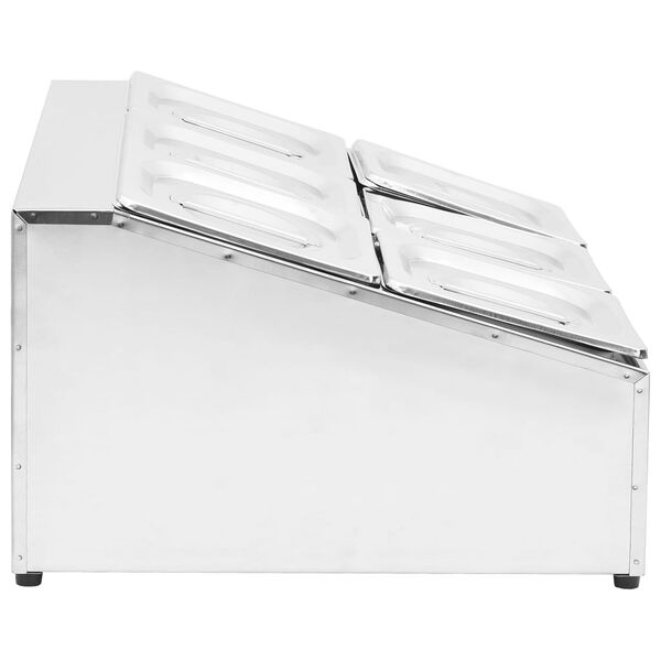 vidaXL ガストロノーム容器ホルダー GN 1/6パン6点付き ステンレススチール製