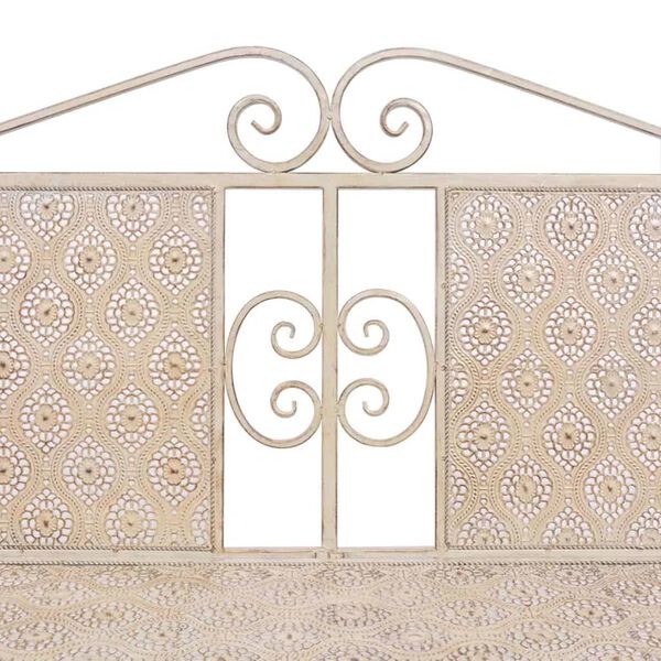 vidaXL ガーデンベンチ 115cm スチール製 ヴィンテージ ホワイト