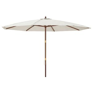 vidaXL ガーデンパラソル 木製ポール付き サンドカラー 400x273cm