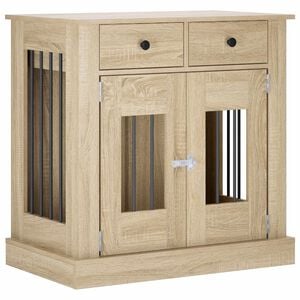 vidaXL ドッグクレート家具 ソノマオーク 80 x 47.5 x 80 cm エンジニアードウッド