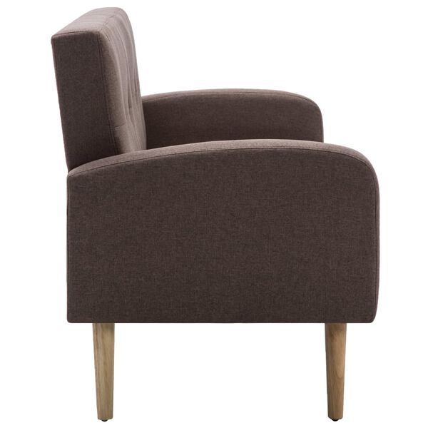 vidaXL 3人掛けソファ 布製 ブラウン