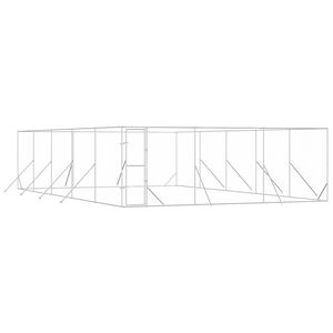 vidaXL 屋外用犬小屋 シルバー 6x10x2m 亜鉛メッキ鋼製