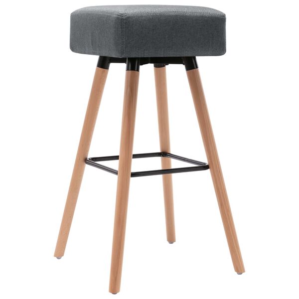 vidaXL バースツール 2点 ライトグレー 布製