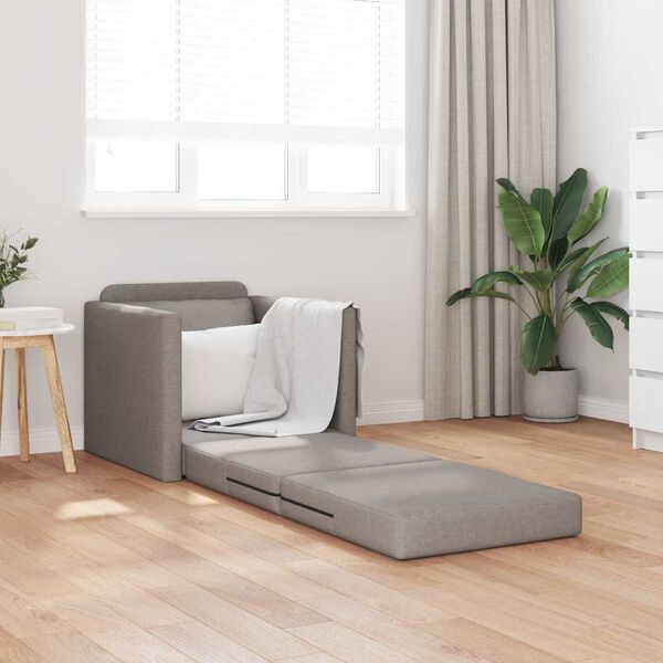 vidaXL ソファベッド 2-in-1 トープ 112x174x55 cm ファブリック