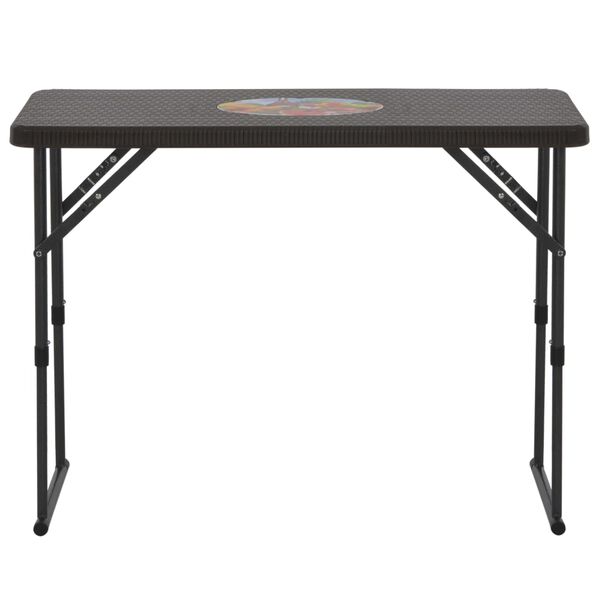 vidaXL 折りたたみビストロ3点セット 高密度ポリエチレン製 ブラウン 籐風