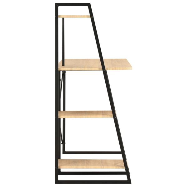 vidaXL 棚付きデスク ブラック＆オーク 102x50x117cm