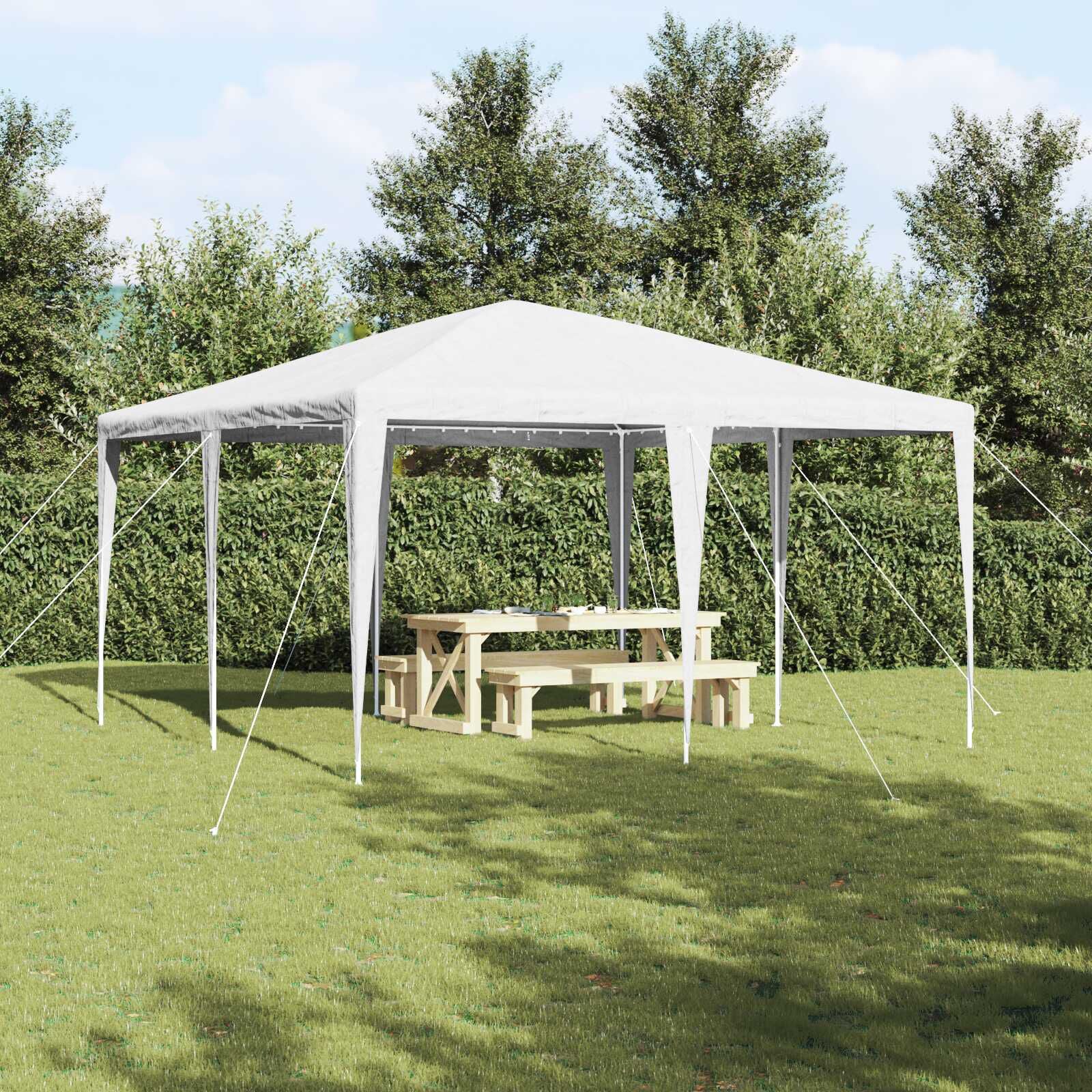 VidaXL ホワイトテント 400cm x 400cm vidaXL パーティーテント ホワイト 400 x 400 x 266 cm ポリエチレンと