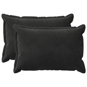 vidaXL クッションカバー 枕で HOUTEN 2 個 ブラック ベルベット
