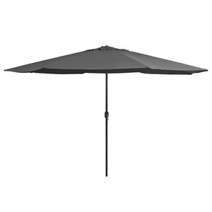 vidaXL ガーデンパラソル 金属製ポール付き 390cm アントラシート
