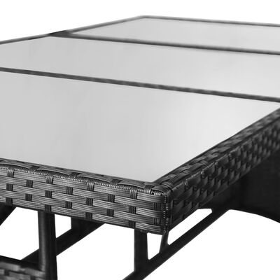vidaXL ガーデンテーブル 170x80x74cm ポリラタン製 ブラック