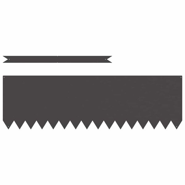 vidaXL 芝生エッジング 20 pcs ブラック 100 x 0.05 x 20 cm 冷間圧延鋼