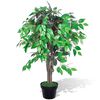 vidaXL フィカス 人工観葉植物 ポット付き 90cm