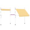 vidaXL 手動引き込み式オーニング 200cm オレンジ＆ホワイト ストライプ柄