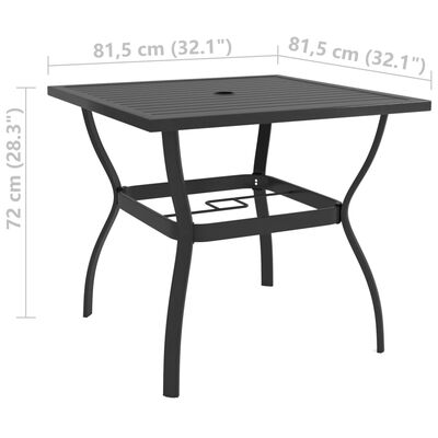 vidaXL ガーデンテーブル アントラシート 81.5x81.5x72 cm スチール製