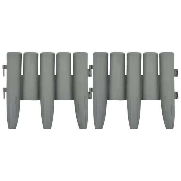 vidaXL 芝生エッジ 36点 グレー 10m PP製