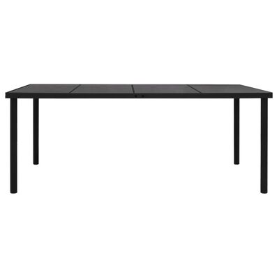 vidaXL ガーデンテーブル ブラック 190x90x74cm スチール製