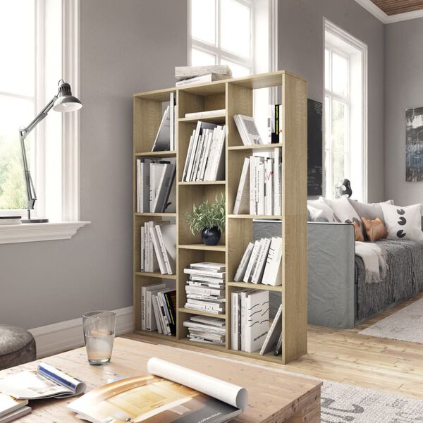 vidaXL オープンラック/間仕切り ソノマオーク 100x24x140cm パーティクルボード