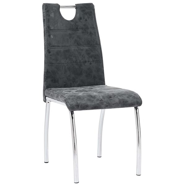 vidaXL ダイニングチェア 2点セット 合成皮革 ブラック