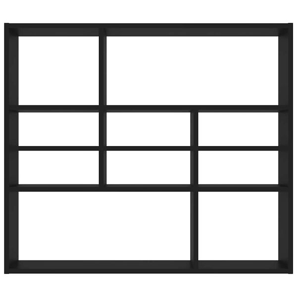 vidaXL ウォールシェルフ 黒色 90x16x78cm エンジニアリングウッド