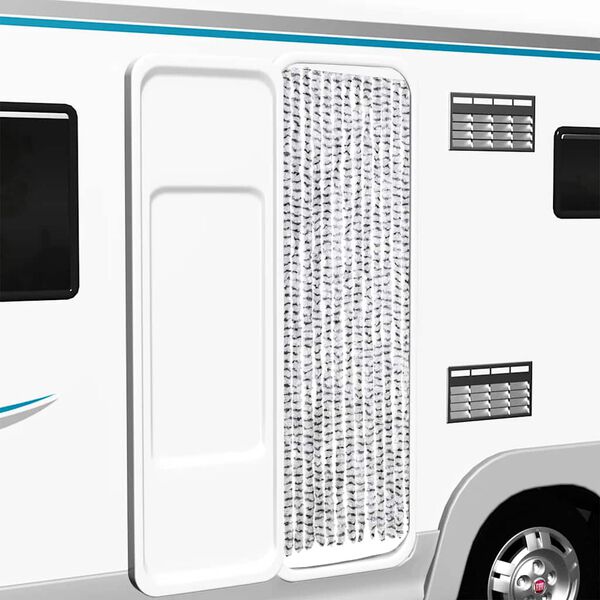 vidaXL 虫よけカーテン ライト＆ダークグレー 56x185cm シェニール