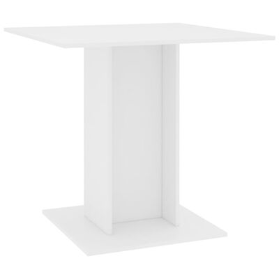 vidaXL ダイニングテーブル 白色 80x80x75cm パーティクルボード