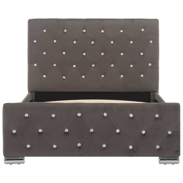 vidaXL ベッドフレーム グレー 布製 100x200cm