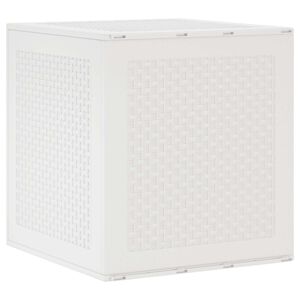vidaXL 収納ボックス ストレージ付き ホワイト 55 x 53 x 57 cm ポリプロピレン