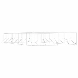 vidaXL 屋外用犬小屋 シルバー 8x16x2m 亜鉛メッキ鋼製