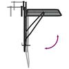 vidaXL バルコニーテーブル ブラック 60x40cm スチール製