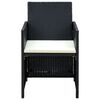 vidaXL ガーデンラウンジ4点セット クッション付き ポリラタン製 ブラック