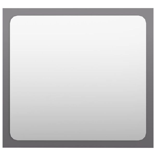 vidaXL バスルーム ミラー ハイグロスグレー 40x1.5x37cm パーティクルボード