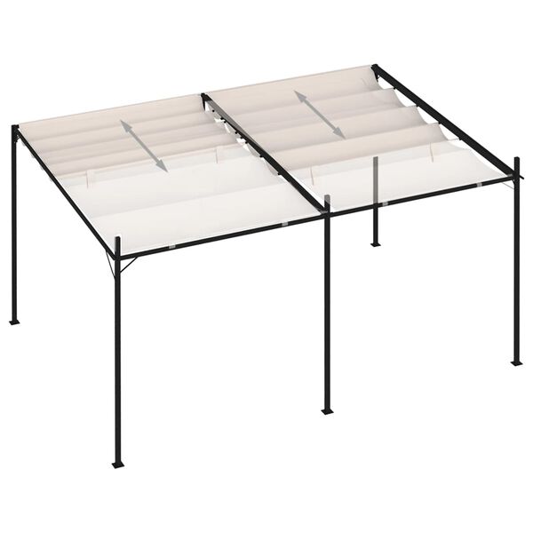 vidaXL ガゼボ 引き込み式ルーフ付き クリーム 400x300x233cm