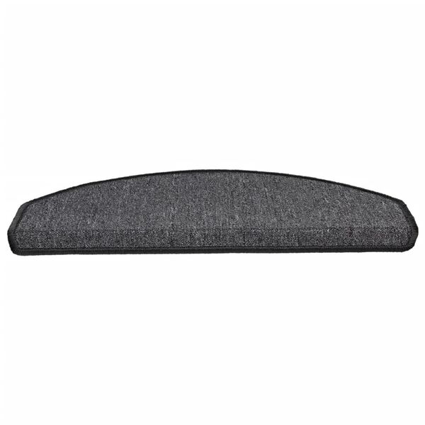 vidaXL 階段マット 15枚入り 65x24x4 cm アンスラサイト 半円形 大